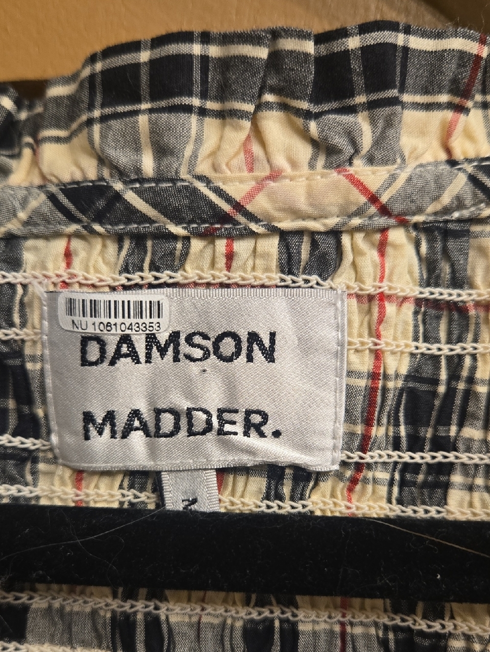 Damson Madder Mansi Short-Sleeve Smocked Mini Dress EU Size 6/ US Size 2 - Picture 9 of 10